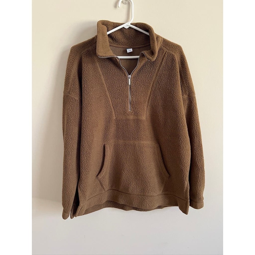Old Navy Brown Sherpa Quarter Zip - Picture 5 of 5